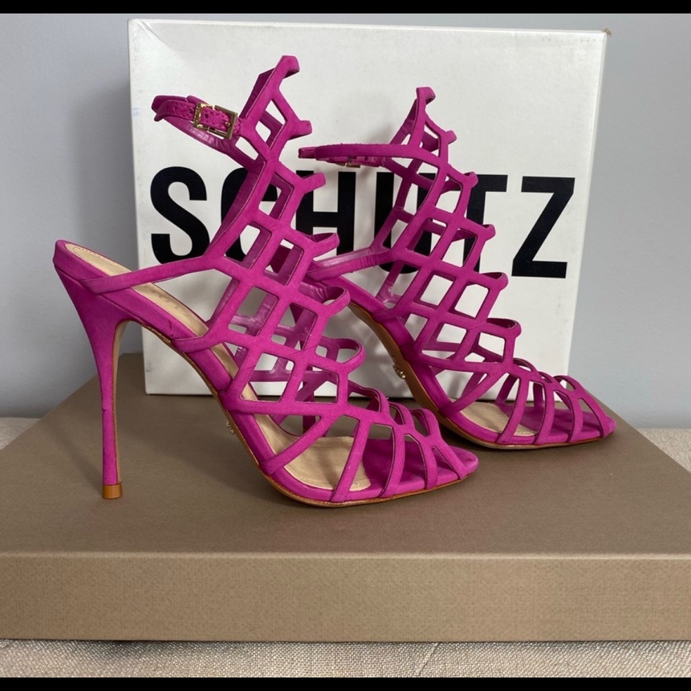 Schutz Juliana Caged Stilleto Sandal - Size 7.5